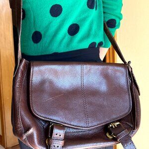 Zara Genuine thick Leather Crossbody Messenger Medium Bag – Excellent Condition